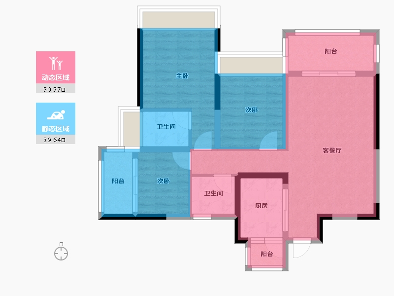 四川省-绵阳市-阳光西雅图二期-79.88-户型库-动静分区