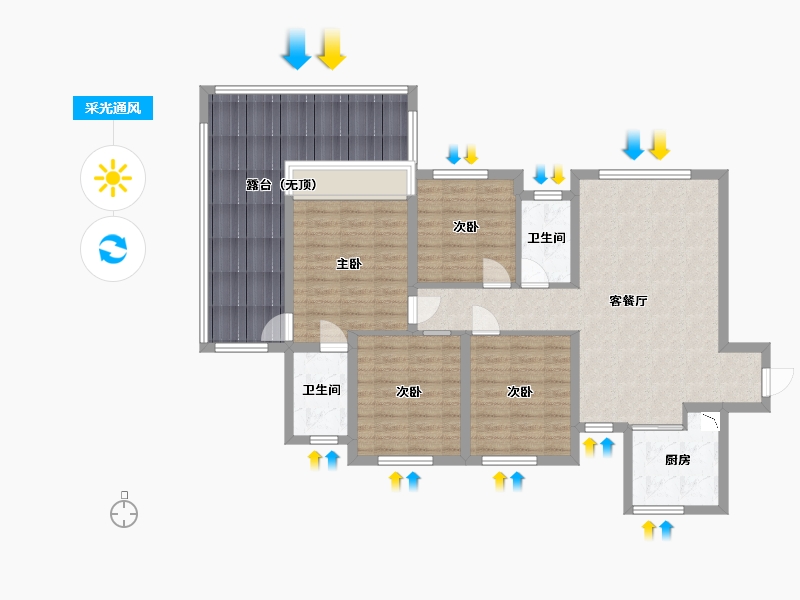 四川省-巴中市-宇亿叠翠-114.06-户型库-采光通风