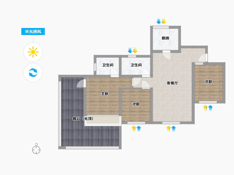 四川省-巴中市-宇亿叠翠-98.30-户型库-采光通风