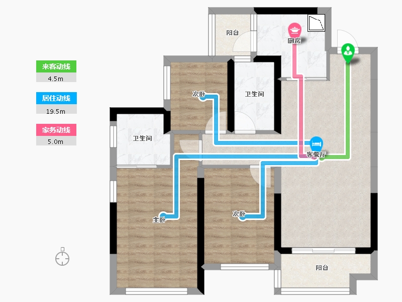 四川省-绵阳市-碧桂园时代之光-76.40-户型库-动静线