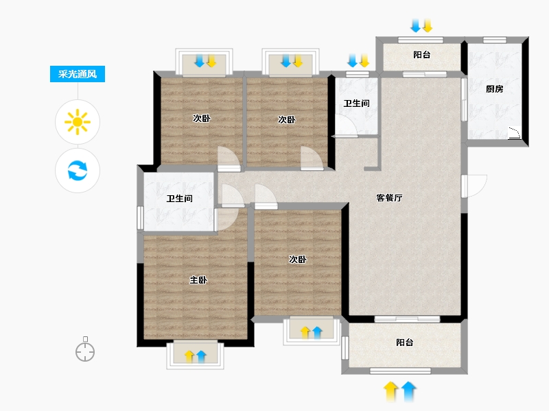 江西省-赣州市-唐江府-117.00-户型库-采光通风