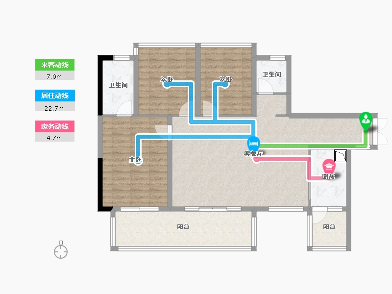 四川省-绵阳市-世纪铂金·时代天宸-105.93-户型库-动静线