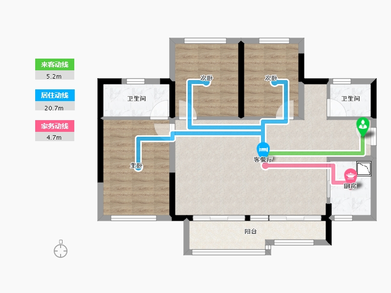 四川省-绵阳市-碧桂园时代之光-81.56-户型库-动静线