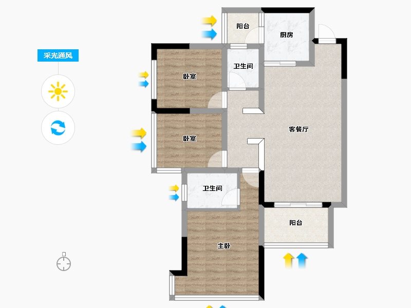 四川省-遂宁市-龙腾·紫御江山-82.21-户型库-采光通风