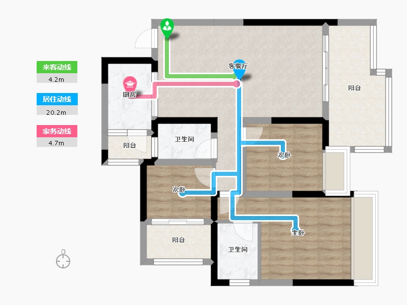 四川省-绵阳市-阳光西雅图二期-83.02-户型库-动静线