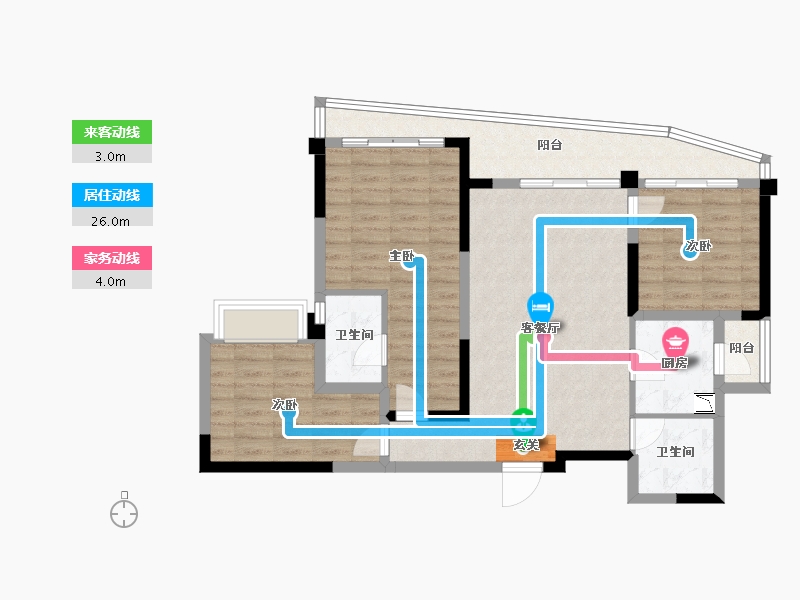 四川省-成都市-麓湖生态城•水晶溪岸-91.70-户型库-动静线