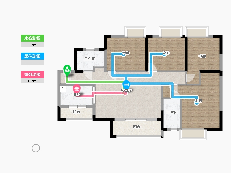 广东省-佛山市-保利同济府-106.02-户型库-动静线