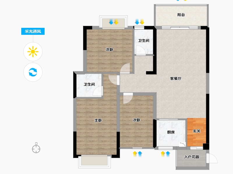 广西壮族自治区-桂林市-溪岸枫景-101.19-户型库-采光通风