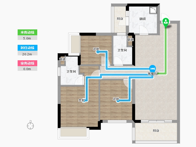 广西壮族自治区-桂林市-桂林华润中心-86.22-户型库-动静线