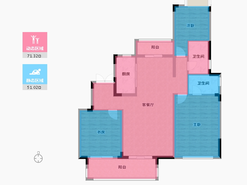 湖南省-张家界市-珑璟湾洋房-110.37-户型库-动静分区