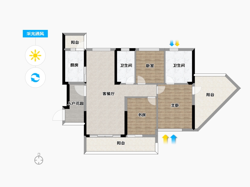 四川省-成都市-中德英伦世邦-118.37-户型库-采光通风