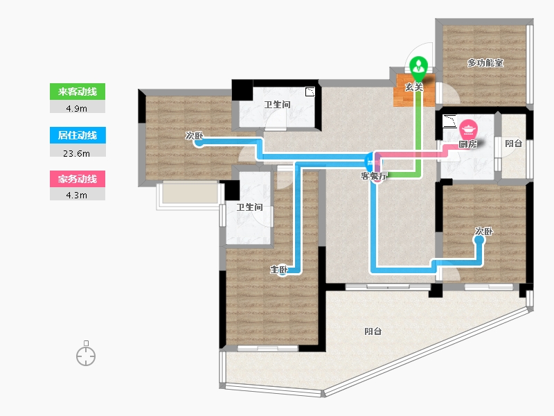 四川省-成都市-麓湖生态城•水晶溪岸-116.33-户型库-动静线