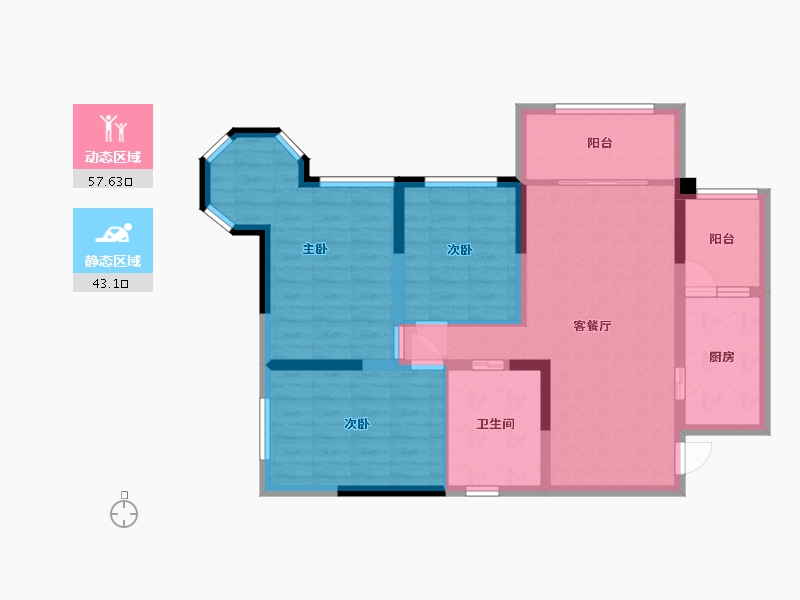 四川省-巴中市-英伦庄园-89.51-户型库-动静分区