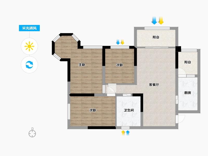 四川省-巴中市-英伦庄园-89.51-户型库-采光通风