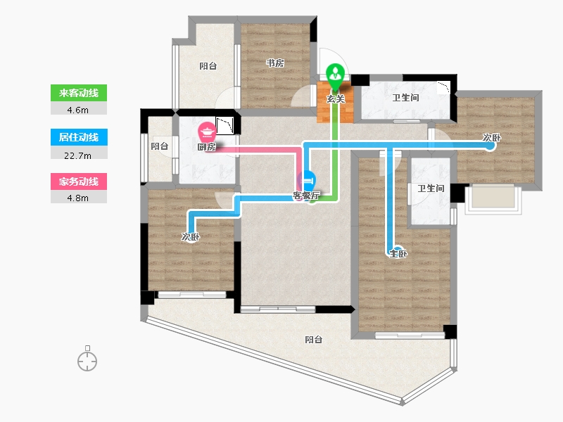 四川省-成都市-麓湖生态城•水晶溪岸-114.25-户型库-动静线