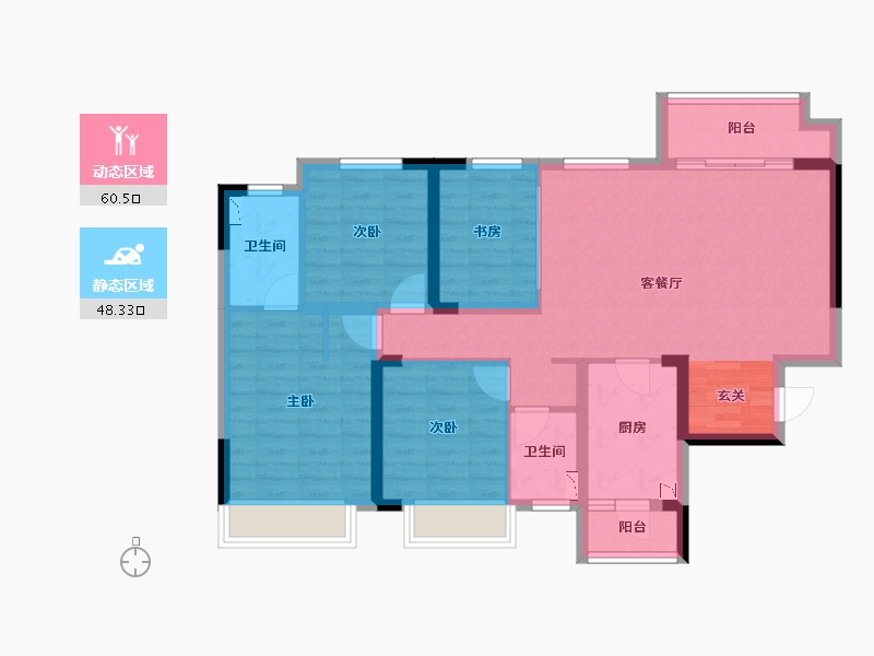 四川省-成都市-朗基香颂天府-96.60-户型库-动静分区