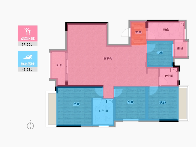 四川省-成都市-朗基香颂天府-88.13-户型库-动静分区