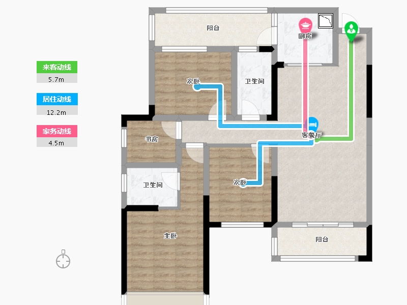 四川省-绵阳市-长虹天樾三期-97.45-户型库-动静线