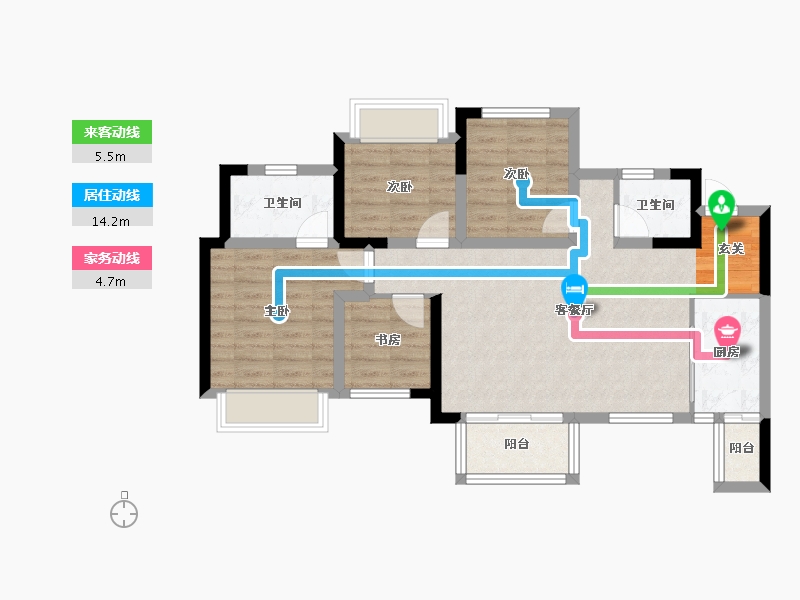 四川省-成都市-朗基香颂天府-79.35-户型库-动静线