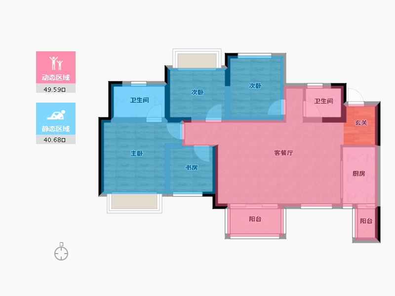 四川省-成都市-朗基香颂天府-79.35-户型库-动静分区