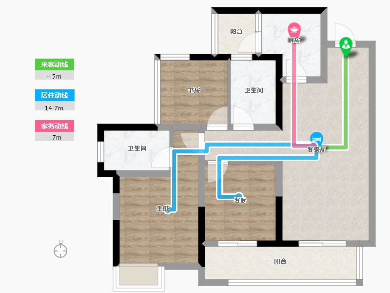 四川省-内江市-内江金科集美天宸-77.36-户型库-动静线