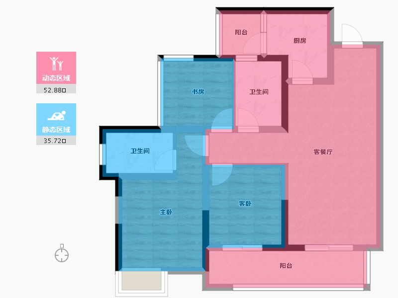 四川省-内江市-内江金科集美天宸-77.36-户型库-动静分区