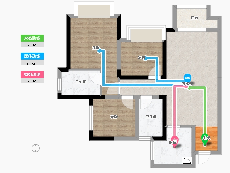 四川省-成都市-朗基香颂天府-68.30-户型库-动静线