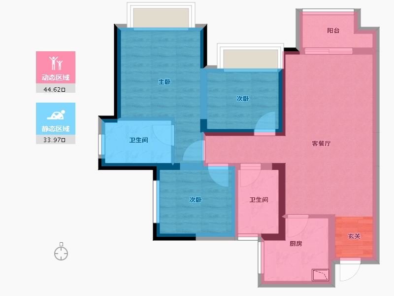 四川省-成都市-朗基香颂天府-68.30-户型库-动静分区