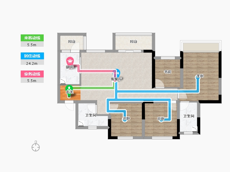 四川省-成都市-朗基香颂天府-90.16-户型库-动静线