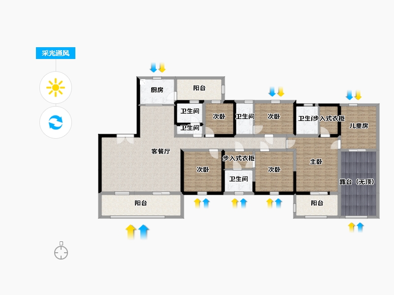 四川省-宜宾市-丽雅江宸-204.91-户型库-采光通风