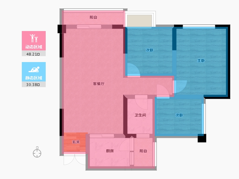 四川省-巴中市-成中江与城二期-68.81-户型库-动静分区