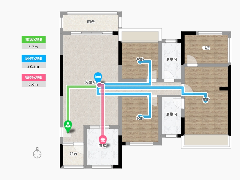 四川省-绵阳市-长虹天樾三期-104.24-户型库-动静线