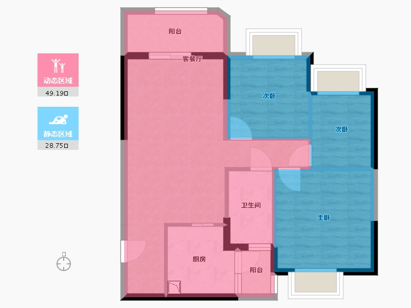 四川省-宜宾市-恒大名都-69.31-户型库-动静分区