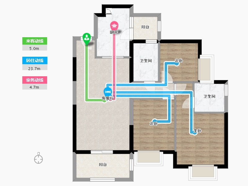 四川省-宜宾市-恒大名都-84.00-户型库-动静线