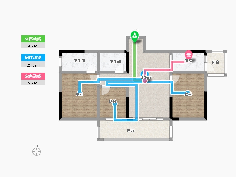 四川省-绵阳市-中央华府-90.13-户型库-动静线