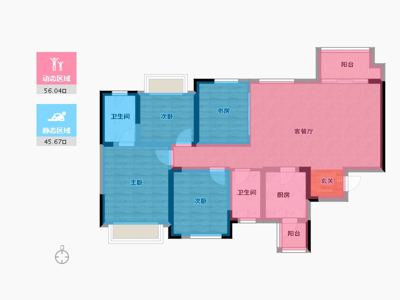 四川省-成都市-朗基香颂天府-89.82-户型库-动静分区