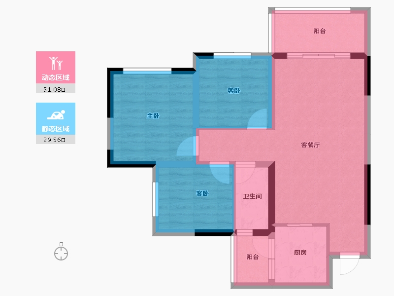 四川省-内江市-邦泰天著-71.57-户型库-动静分区