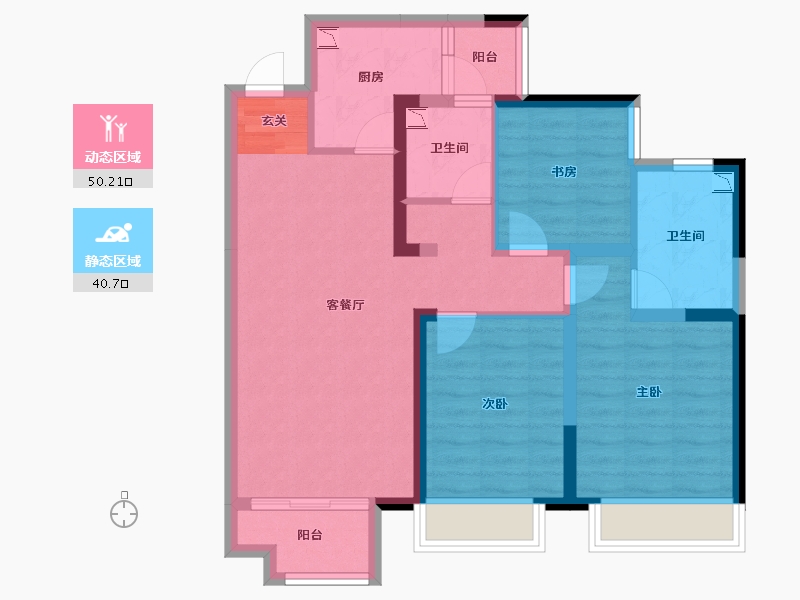 四川省-成都市-朗基香颂天府-79.81-户型库-动静分区