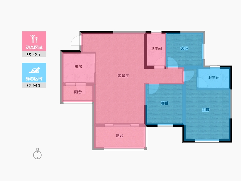 四川省-内江市-邦泰天著-83.13-户型库-动静分区