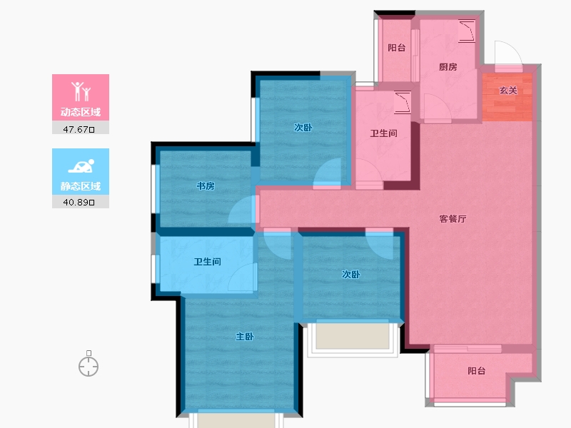 四川省-成都市-朗基香颂天府-76.41-户型库-动静分区