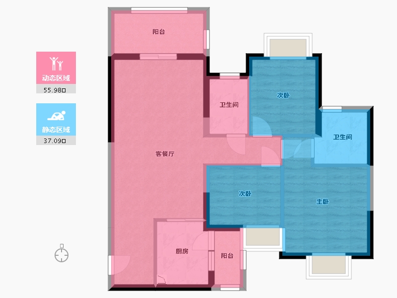 四川省-宜宾市-恒大名都-82.94-户型库-动静分区