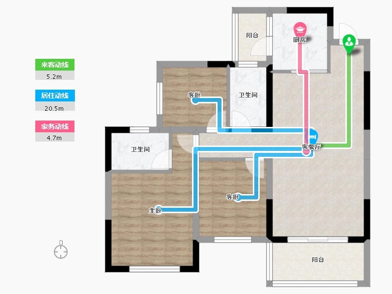 四川省-内江市-邦泰天著-81.87-户型库-动静线