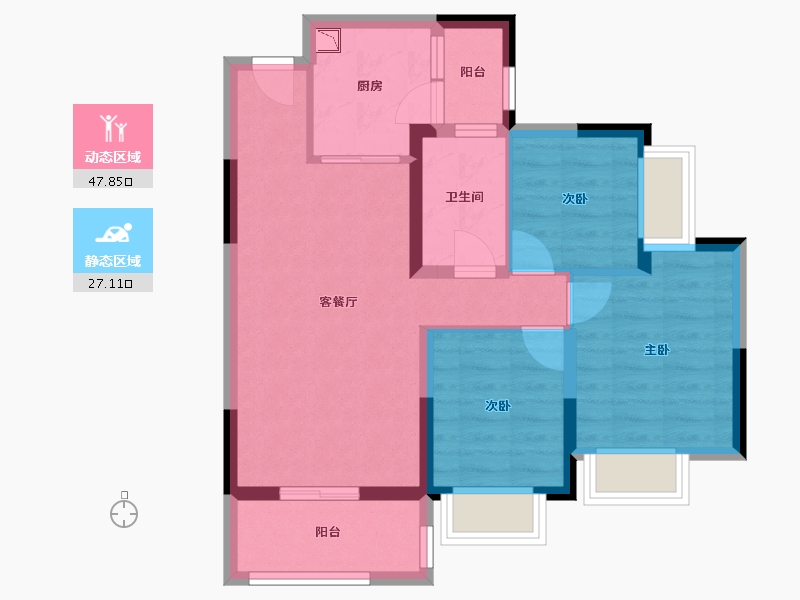 四川省-宜宾市-恒大名都-65.88-户型库-动静分区