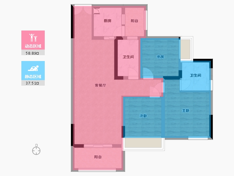 四川省-巴中市-汇金龙腾御锦通江府-84.95-户型库-动静分区