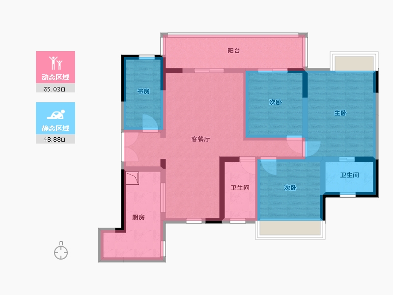 四川省-巴中市-汇金龙腾御锦通江府-99.74-户型库-动静分区