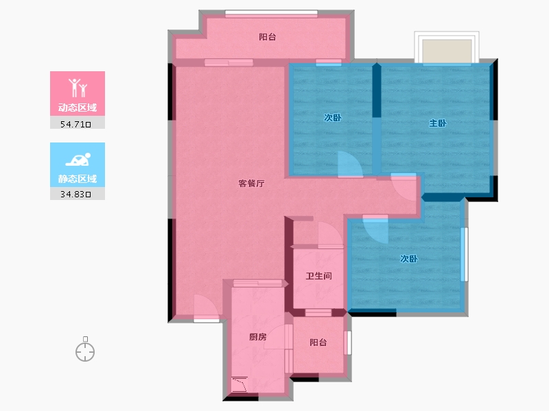 四川省-宜宾市-华润公园九里-78.07-户型库-动静分区