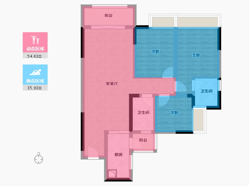 四川省-绵阳市-润森金座-79.30-户型库-动静分区