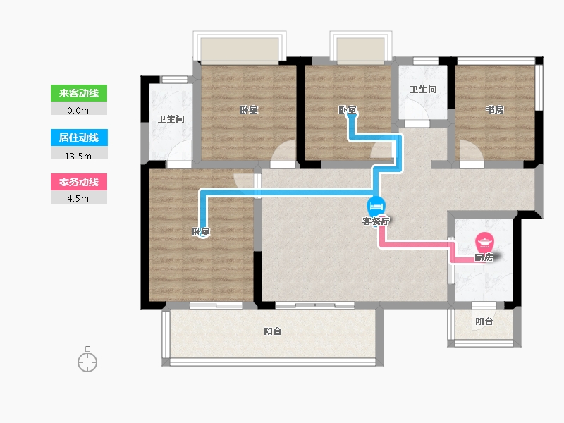 四川省-遂宁市-龙腾·紫御江山-96.90-户型库-动静线