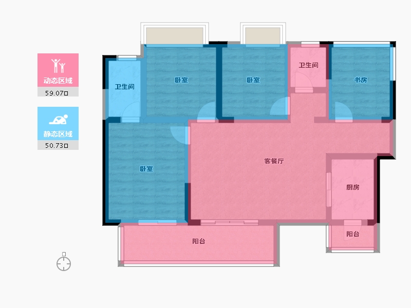 四川省-遂宁市-龙腾·紫御江山-96.90-户型库-动静分区