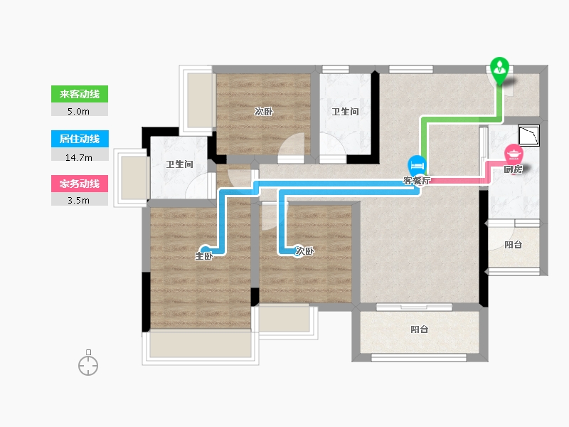 四川省-绵阳市-润森金座-73.99-户型库-动静线